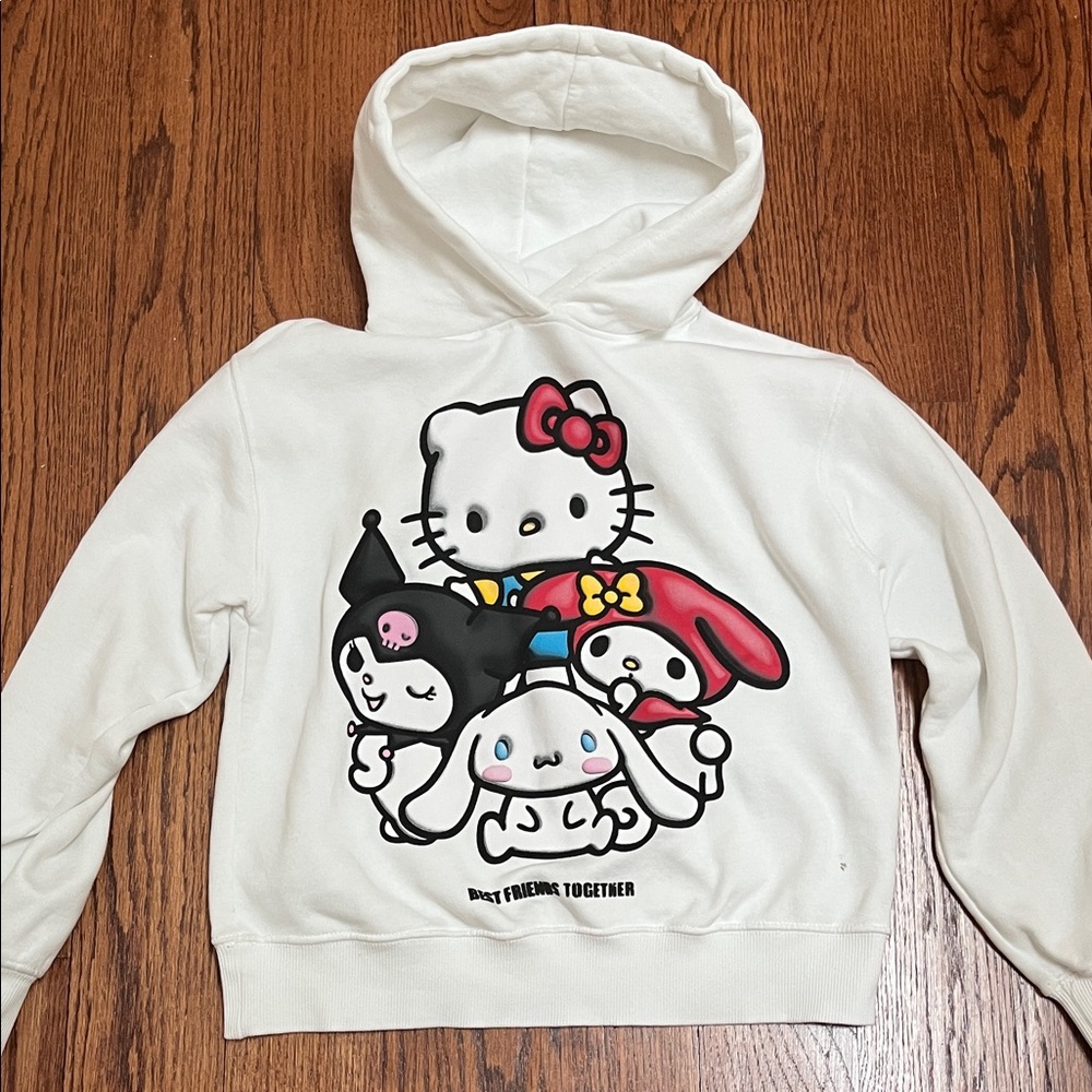 Zara White Hoodie Best Friends hello kitty